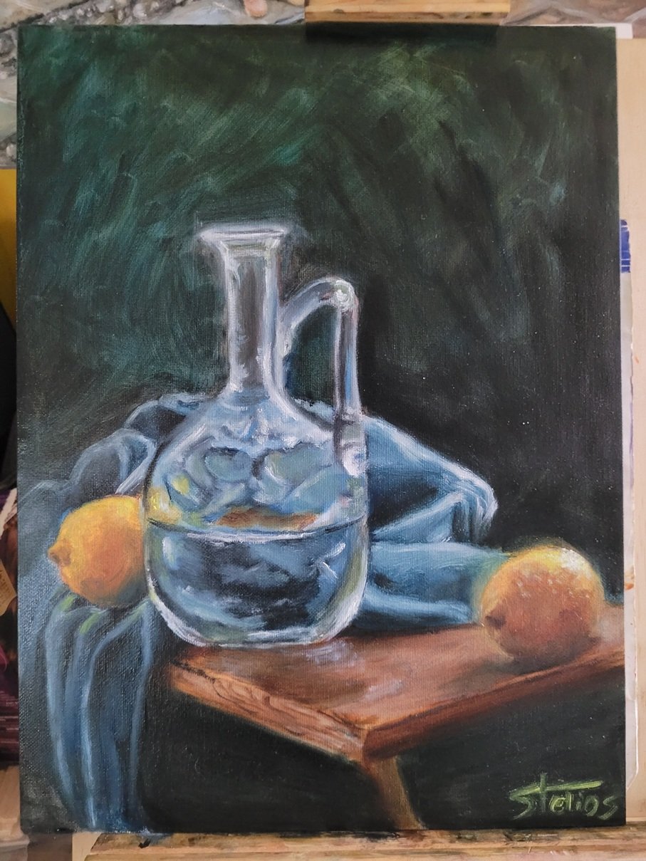 Water Pitcher and Lemons